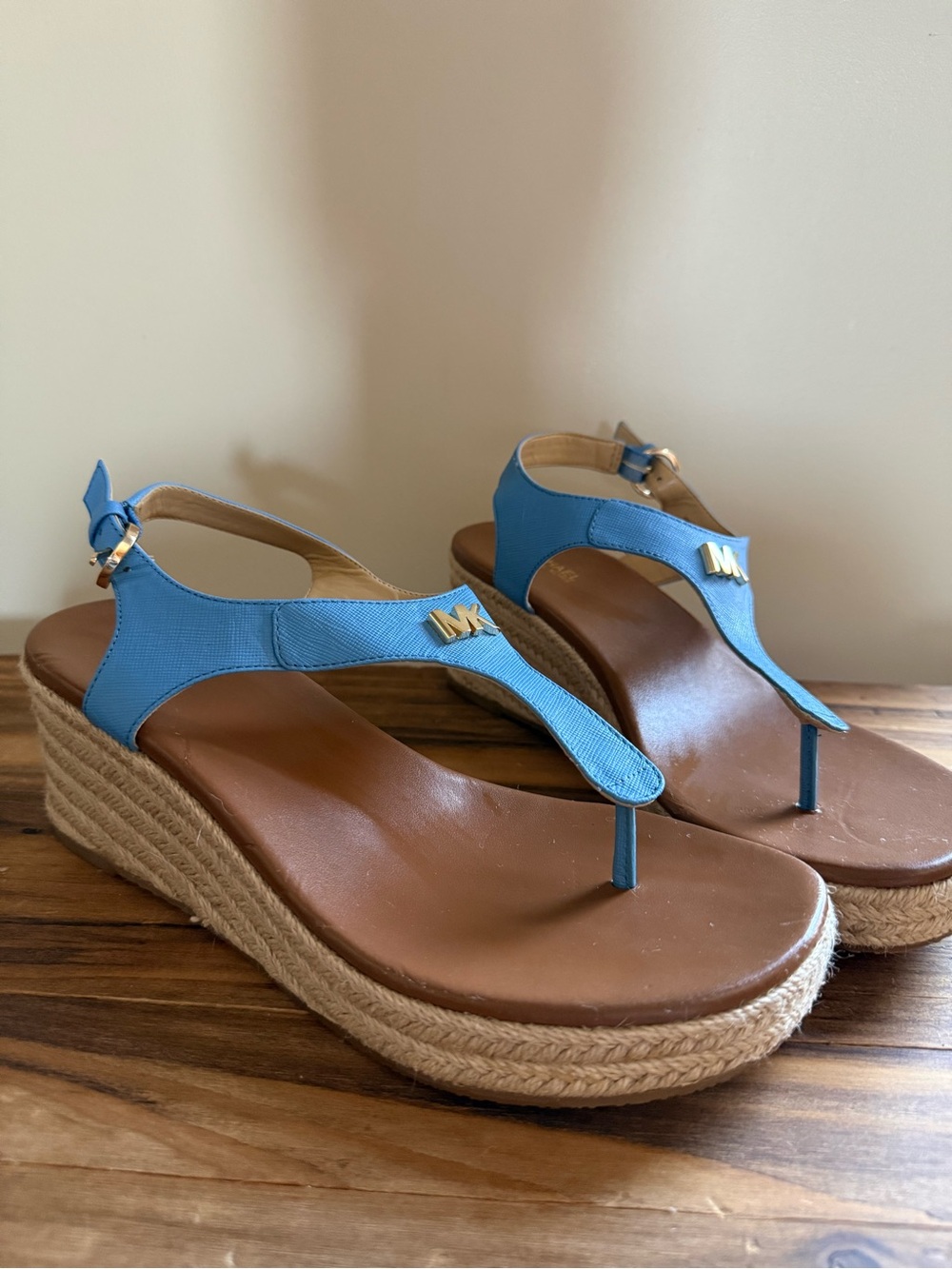 Michael Kors Blue Wedge Sandals - Picture 2 of 3